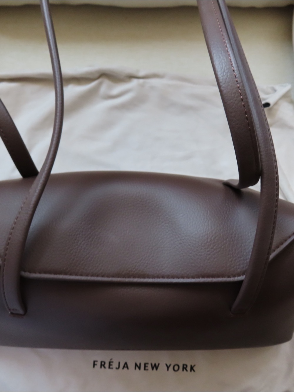 Freja NYC Leather Shoulder Bag in Brown - Picture 9 of 9